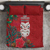 Maori Wheku Meri Kirihimete Personalised Bedding Set All Red Indigenous Maori Motif - Polynesian Pride