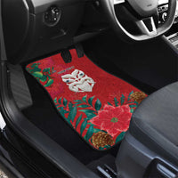 Maori Wheku Meri Kirihimete Personalised Car Mats All Red Indigenous Maori Motif - Polynesian Pride