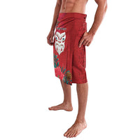 Maori Wheku Meri Kirihimete Personalised Lavalava All Red Indigenous Maori Motif - Polynesian Pride
