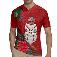 Maori Wheku Meri Kirihimete Personalised Rugby Jersey All Red Indigenous Maori Motif - Polynesian Pride