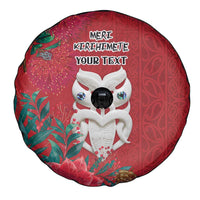 Maori Wheku Meri Kirihimete Personalised Spare Tire Cover All Red Indigenous Maori Motif - Polynesian Pride