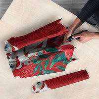 Maori Wheku Meri Kirihimete Personalised Umbrella All Red Indigenous Maori Motif - Polynesian Pride