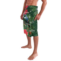 Tui Meri Kirihimete Personalised Lavalava Pohutukawa Flowers Green Motif - Polynesian Pride