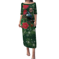 Tui Meri Kirihimete Personalised Puletasi Pohutukawa Flowers Green Motif - Polynesian Pride