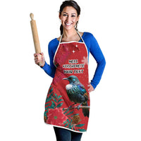 Tui Meri Kirihimete Personalised Apron Pohutukawa Flowers Red Motif - Polynesian Pride