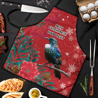 Tui Meri Kirihimete Personalised Apron Pohutukawa Flowers Red Motif - Polynesian Pride