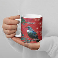 Tui Meri Kirihimete Personalised Ceramic Mug Pohutukawa Flowers Red Motif - Polynesian Pride