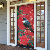 Tui Meri Kirihimete Personalised Door Cover Pohutukawa Flowers Red Motif - Polynesian Pride