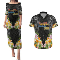 Pasifika Vibes Festival 2024 Auckland Couples Matching Puletasi and Hawaiian Shirt LT9 Black - Polynesian Pride