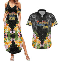 Pasifika Vibes Festival 2024 Auckland Couples Matching Summer Maxi Dress and Hawaiian Shirt LT9 Black - Polynesian Pride