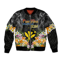 Pasifika Vibes Festival 2024 Bomber Jacket Kanaka Maoli With Hawaiian Islands LT9 Unisex Black - Polynesian Pride