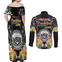 Pasifika Vibes Festival 2024 Couples Matching Off Shoulder Maxi Dress and Long Sleeve Button Shirt Kanaka Maoli With Hawaiian Islands LT9 - Polynesian Pride