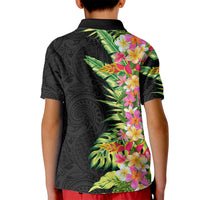 Hawaii Tropical Flowers Tribal Pattern Kid Polo Shirt No1 LT9 - Polynesian Pride