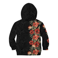 Hawaii Tropical Flowers Tribal Pattern Kid Hoodie No6 LT9 - Polynesian Pride