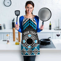 Personalised Aotearoa Niho Taniwha Motif Apron Blue Style - Polynesian Pride