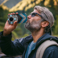 Personalised Aotearoa Niho Taniwha Motif 4 in 1 Can Cooler Tumbler Blue Style