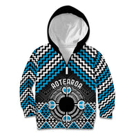 Personalised Aotearoa Niho Taniwha Motif Kid Hoodie Blue Style