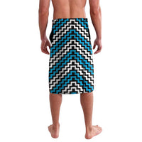Personalised Aotearoa Niho Taniwha Motif Lavalava Blue Style