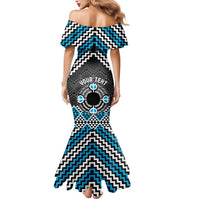 Personalised Aotearoa Niho Taniwha Motif Mermaid Dress Blue Style