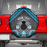 Personalised Aotearoa Niho Taniwha Motif Spare Tire Cover Blue Style
