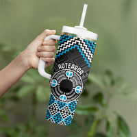Personalised Aotearoa Niho Taniwha Motif Tumbler With Handle Blue Style
