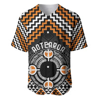 Personalised Aotearoa Niho Taniwha Motif Baseball Jersey Gold Style