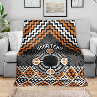 Personalised Aotearoa Niho Taniwha Motif Blanket Gold Style