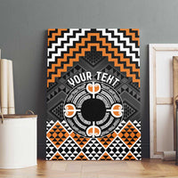 Personalised Aotearoa Niho Taniwha Motif Canvas Wall Art Gold Style