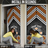 Personalised Aotearoa Niho Taniwha Motif Door Cover Gold Style - Polynesian Pride