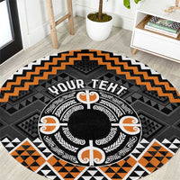 Personalised Aotearoa Niho Taniwha Motif Round Carpet Gold Style
