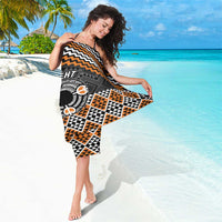 Personalised Aotearoa Niho Taniwha Motif Sarong Gold Style