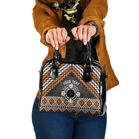 Personalised Aotearoa Niho Taniwha Motif Shoulder Handbag Gold Style