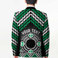 Personalised Aotearoa Niho Taniwha Motif Blazer Green Style - Polynesian Pride