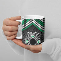 Personalised Aotearoa Niho Taniwha Motif Ceramic Mug Green Style - Polynesian Pride