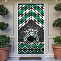 Personalised Aotearoa Niho Taniwha Motif Door Cover Green Style - Polynesian Pride