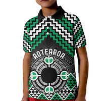 Personalised Aotearoa Niho Taniwha Motif Kid Polo Shirt Green Style