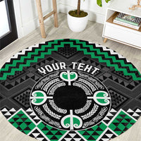 Personalised Aotearoa Niho Taniwha Motif Round Carpet Green Style