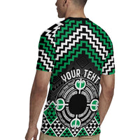 Personalised Aotearoa Niho Taniwha Motif Rugby Jersey Green Style