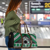 Personalised Aotearoa Niho Taniwha Motif Travel Bag Green Style - Polynesian Pride