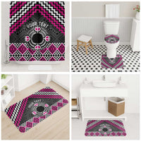 Personalised Aotearoa Niho Taniwha Motif Bathroom Set Pink Style - Polynesian Pride