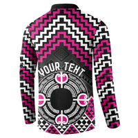 Personalised Aotearoa Niho Taniwha Motif Button Sweatshirt Pink Style