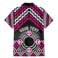 Personalised Aotearoa Niho Taniwha Motif Family Matching Mermaid Dress and Hawaiian Shirt Pink Style