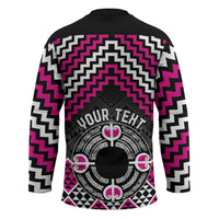 Personalised Aotearoa Niho Taniwha Motif Hockey Jersey Pink Style - Polynesian Pride
