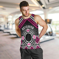 Personalised Aotearoa Niho Taniwha Motif Men Tank Top Pink Style