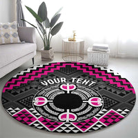 Personalised Aotearoa Niho Taniwha Motif Round Carpet Pink Style