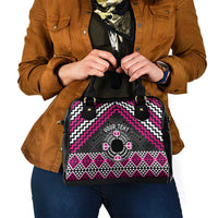 Personalised Aotearoa Niho Taniwha Motif Shoulder Handbag Pink Style