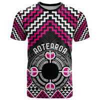 Personalised Aotearoa Niho Taniwha Motif T Shirt Pink Style