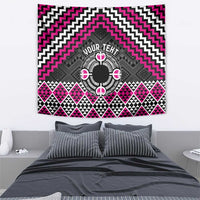 Personalised Aotearoa Niho Taniwha Motif Tapestry Pink Style