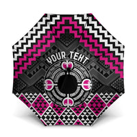 Personalised Aotearoa Niho Taniwha Motif Umbrella Pink Style - Polynesian Pride