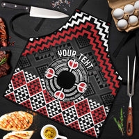 Personalised Aotearoa Niho Taniwha Motif Apron Red Style - Polynesian Pride